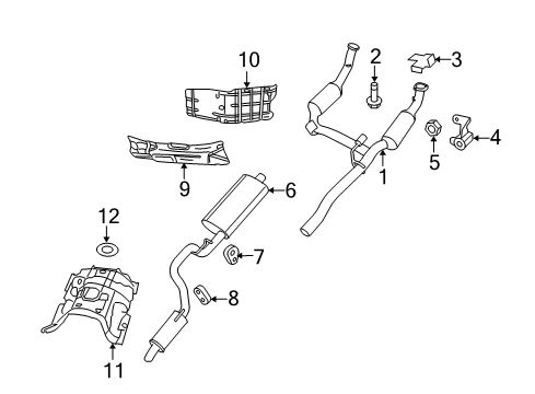 2012 Jeep Liberty Exhaust Components Converter-Exhaust Diagram for 68105776AA