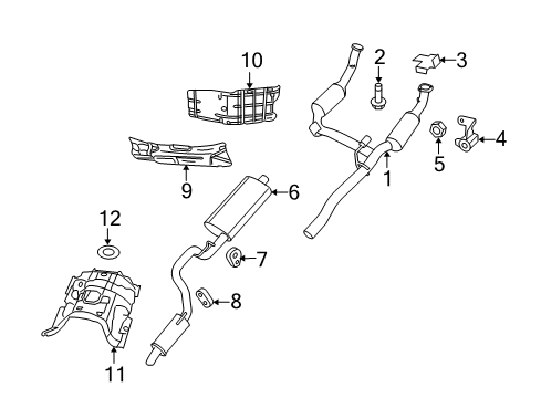 2012 Jeep Liberty Exhaust Components MUFFLER-Exhaust Diagram for 52125078AH