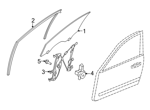 2016 Infiniti Q50 Front Door Glass Run Rubber-Front Door LH Diagram for 80331-4GA0C