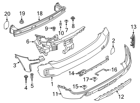 2018 Mini Cooper Countryman Rear Bumper Blind Rivet Nut, Flat Headed Diagram for 51248226003