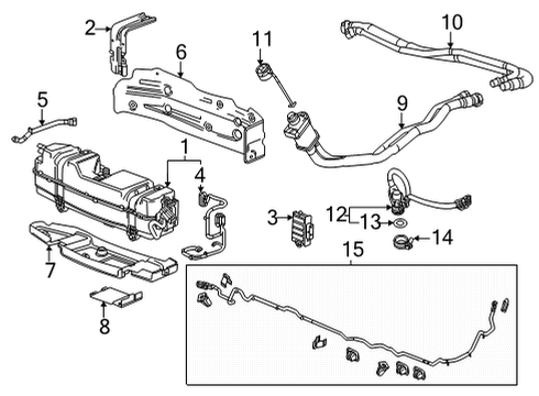 2022 Chevrolet Tahoe Emission Components Mount Bracket Diagram for 84933979