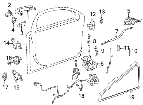 2012 Buick Verano Front Door - Lock & Hardware Insulator Diagram for 22812108