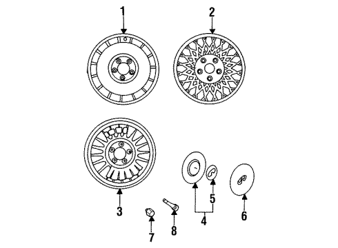 1995 Infiniti Q45 Wheels Spare Tire Wheel Assembly Diagram for 40300-60U28