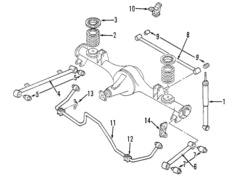 1998 Honda Passport Rear Suspension Components, Stabilizer Bar Stabilizer Bar Refu Diagram for 2-90886-000-0
