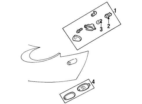 1998 Mercury Sable Bulbs Signal Lamp Diagram for F8DZ13369AA