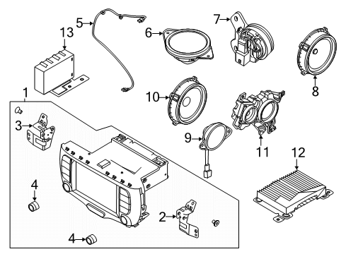 2021 Kia Soul Sound System Front M Speaker Assembly Diagram for 96320K0200