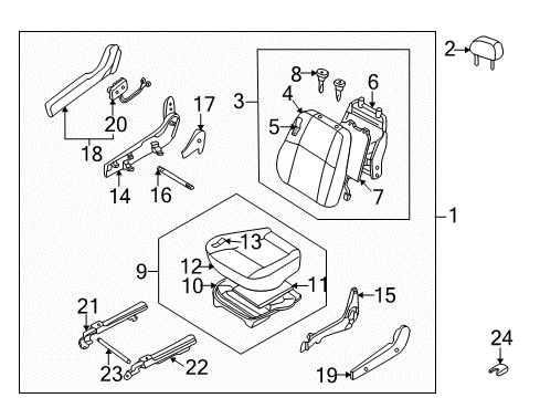 1997 Infiniti QX4 Power Seats Cushion Assy-Front Seat Diagram for 87300-1W305