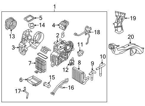 2014 Kia Sedona Auxiliary Heater & A/C Hose-Rear Water In Diagram for 97925-4D000