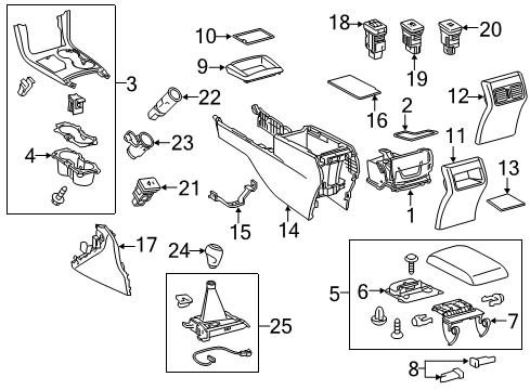 2016 Toyota Camry Heated Seats Center Console Diagram for 58910-06170-C0