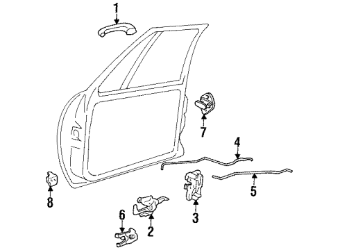 1993 Oldsmobile 88 Front Door - Lock & Hardware Modul Asm-Front Side Door Locking System Diagram for 25601742