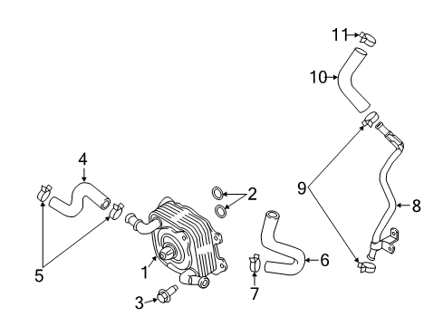 2021 Nissan Titan Oil Cooler Ring-O Diagram for 15066-3TA2A