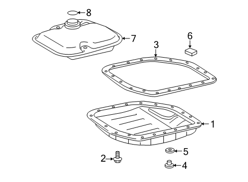 2009 Pontiac Vibe Automatic Transmission Pan, Automatic Transmission Fluid Diagram for 88971819