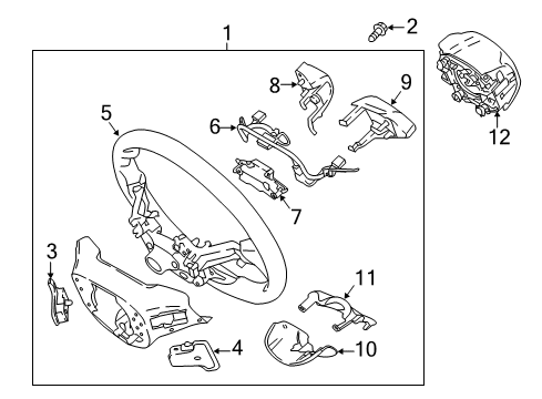 2019 Kia Stinger Steering Column & Wheel, Steering Gear & Linkage Switch Assembly-Steering Remote Diagram for 96720J5000WK