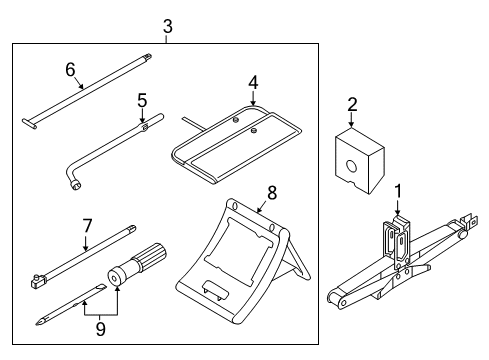 2017 Nissan Armada Jack & Components Lug Nut Wrench Diagram for 99545-1LB0A