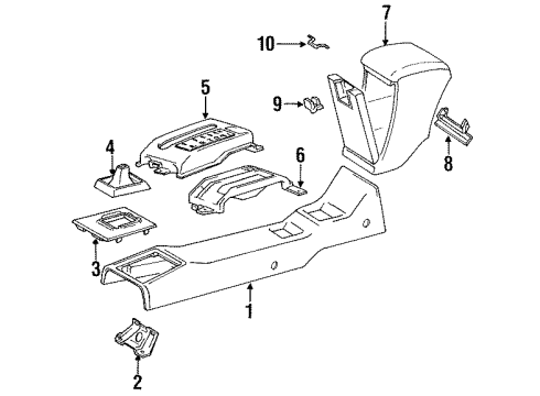 1992 Toyota MR2 Center Console Shift Boot Diagram for 58808-17020-01