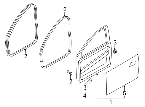 2015 Ford Focus Front Door Door Shell Insulator Diagram for CP9Z-5820395-A