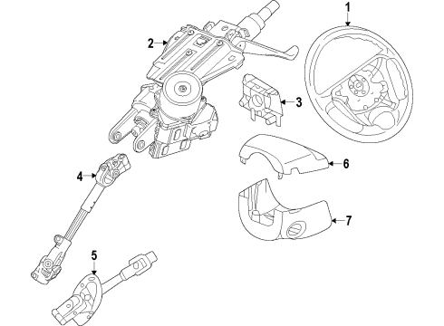 2014 Chevrolet Spark Steering Column & Wheel, Steering Gear & Linkage Upper Column Cover Diagram for 95964303