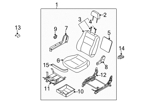 2005 Kia Sorento Front Seat Components Cushion Assembly-Front Seat, R Diagram for 882013E101FC3