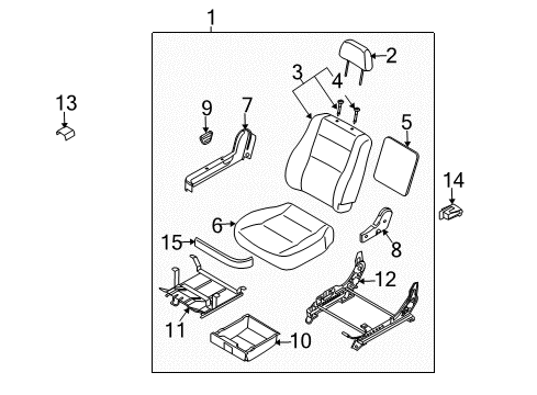 2005 Kia Sorento Front Seat Components FASTENER Diagram for 0B10268865CY