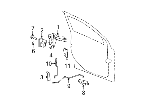 2012 Dodge Caliber Front Door - Lock & Hardware Handle-Inside Remote Control Diagram for 1NS13SZ0AA