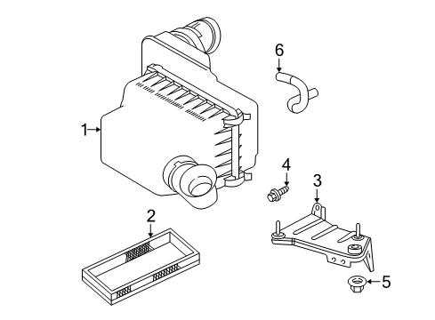 2004 Jeep Wrangler Air Intake Body-Air Cleaner Diagram for 53013501AB