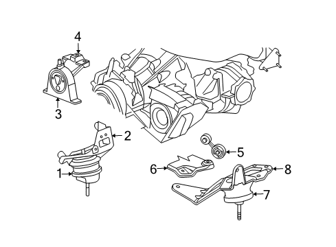 2004 Chrysler Pacifica Engine & Trans Mounting Bracket-Engine Mount Diagram for 5510006AB