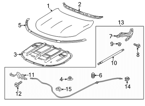2022 Buick Envision Hood & Components Insulator Diagram for 84963982