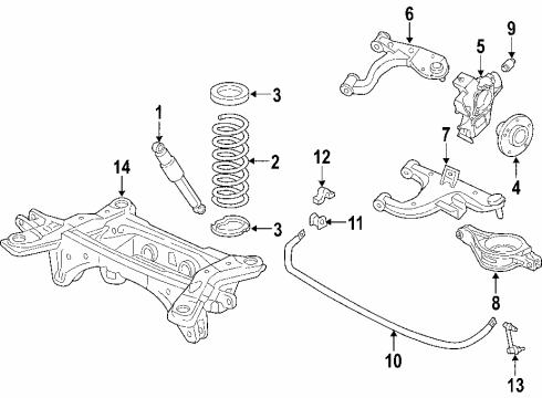 2006 Infiniti QX56 Rear Suspension Components, Ride Control, Stabilizer Bar ABSORBER Assembly - Shock, Rear Diagram for 56200-ZV65A