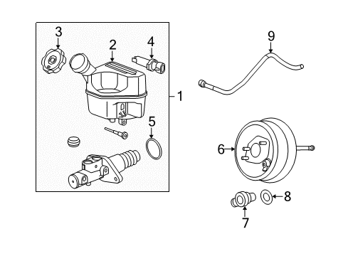 2008 Chevrolet HHR Dash Panel Components Hose Asm-Power Brake Booster Vacuum Diagram for 15948130