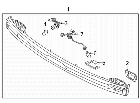 2022 Kia Carnival Rear Combination Lamps, License Lamps Holder & Wiring-LICE Diagram for 92590R0010