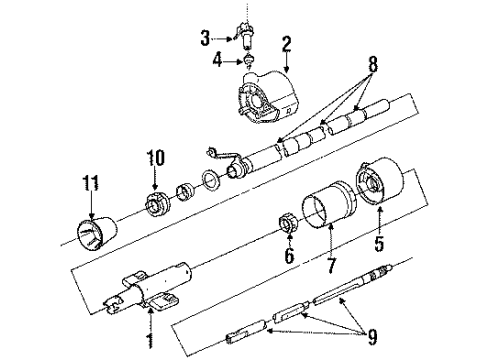 1995 Chevrolet Lumina APV Ignition Lock Steering Shaft Assembly Diagram for 26039480