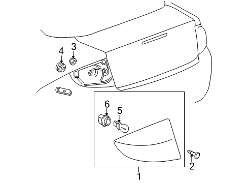 2007 Pontiac G5 Tail Lamps Tail Lamp Assembly Diagram for 22751400