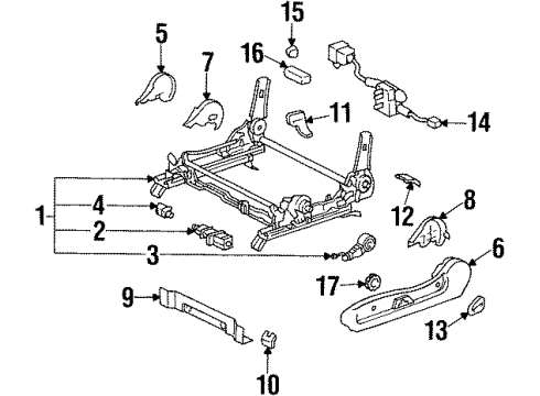 1996 Toyota Supra Tracks & Components Switch, Front Power Seat Diagram for 84922-14050