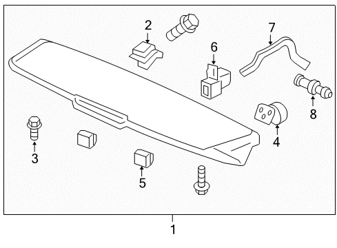 2007 Honda Odyssey Rear Spoiler Nozzle Assembly, Rear Windshield Washer Diagram for 76850-SHJ-A01