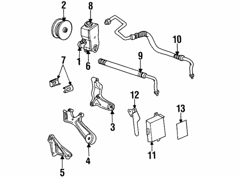 1994 Oldsmobile Achieva P/S Pump & Hoses, Steering Gear & Linkage Hose Asm-P/S Gear Inlet Diagram for 26038982