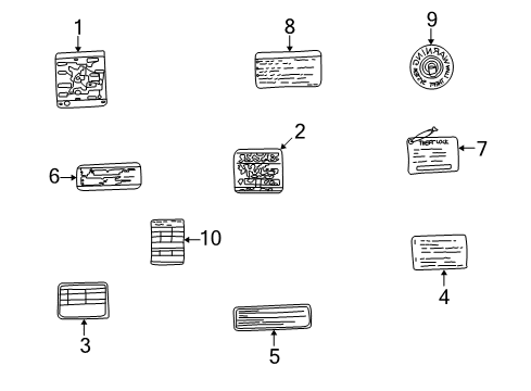 2001 Nissan Frontier Information Labels Label-Air Con Diagram for 27090-7B400