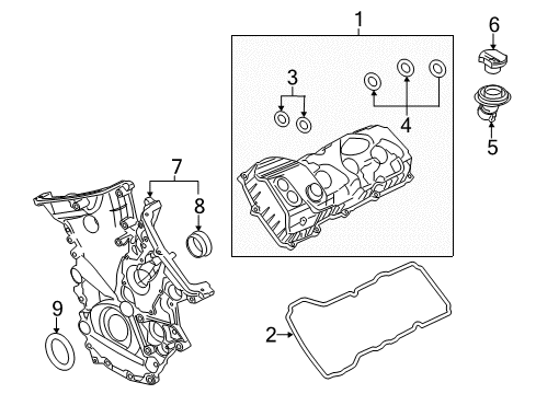 2019 Ford F-150 Valve & Timing Covers Filler Tube Diagram for HL3Z-6763-A