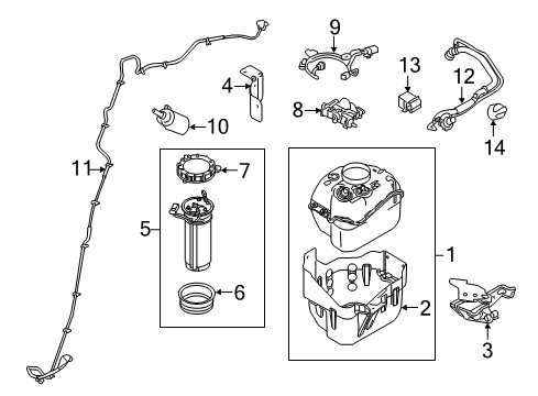 2016 Ford F-250 Super Duty Emission Components Tank Diagram for BC3Z-5J225-M