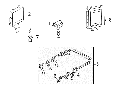 2005 Kia Amanti Powertrain Control Cable Set-Spark Plug Diagram for 27501-39A70