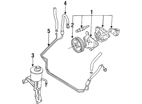 1995 Nissan Pickup P/S Pump & Hoses, Steering Gear & Linkage Hose & Tube Assy-Return, Power Steering Diagram for 49721-75P10