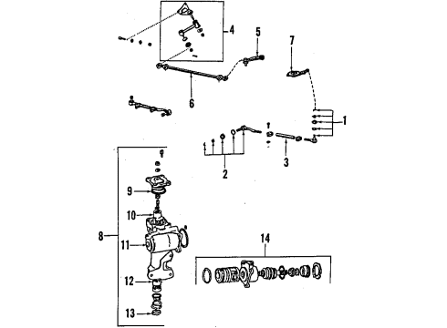 1992 Toyota Pickup P/S Pump & Hoses, Steering Gear & Linkage Seal Kit Diagram for 04445-35130