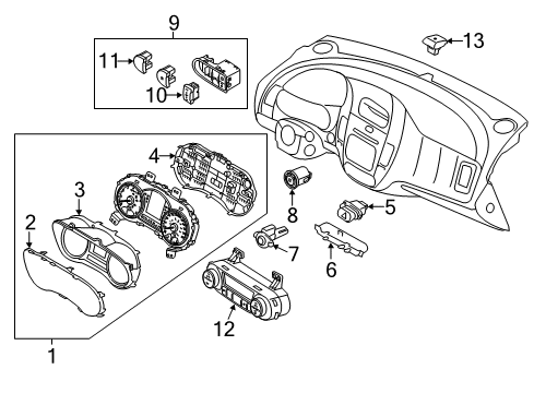 2017 Kia Forte5 Instruments & Gauges Cluster Assembly-Instrument Diagram for 94003B0310