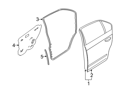 2006 Nissan Altima Rear Door Seal-Rear Door Partition Diagram for 82838-8J010