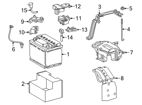 2017 Lexus RX450h Battery Clamp Sub-Assy, Battery Diagram for 74404-0E080