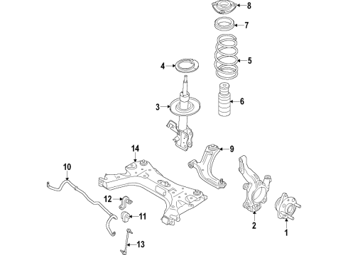 2015 Chevrolet City Express Front Suspension Components, Lower Control Arm, Stabilizer Bar Bushings Diagram for 19316690