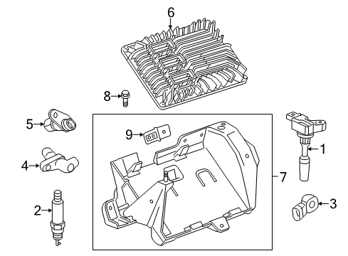 2016 Cadillac CTS Powertrain Control Spark Plug Diagram for 12662396