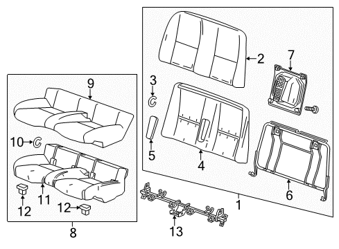 2012 Chevrolet Camaro Rear Seat Components Pad Asm-Rear Seat Cushion Diagram for 92230567