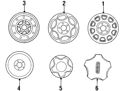 1999 Lincoln Navigator Wheels Wheel, Alloy Diagram for XL7Z1007AA