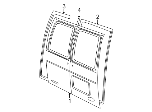 2011 Ford E-350 Super Duty Back Door - Door & Components Weatherstrip Diagram for 4C2Z-1541654-AA