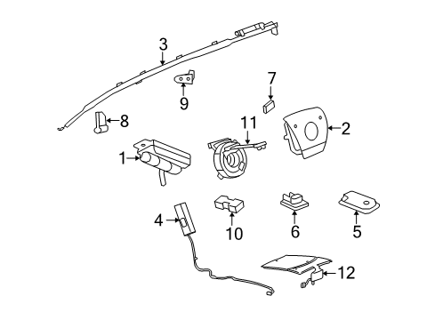 2007 Saturn Outlook Air Bag Components Side Sensor Diagram for 25758127